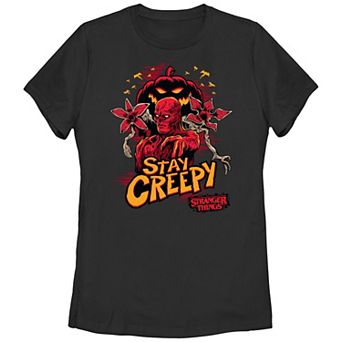 Juniors' Stranger Things Vecna Stay Creepy Graphic Tee