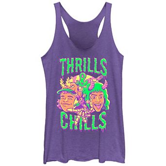Juniors' Stranger Things Thrills And Chills Drip Racerback Tank Top