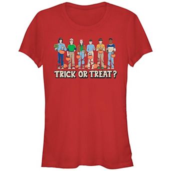 Juniors' Stranger Things Trick Or Treat Fitted Graphic Tee
