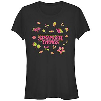 Juniors' Stranger Things Halloween Icons Fitted Graphic Tee