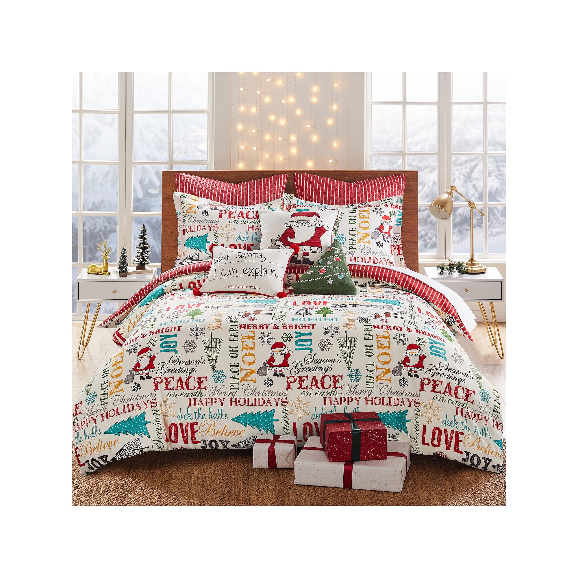Levtex Home Santa Claus Lane Duvet Cover Set, Multicolored
