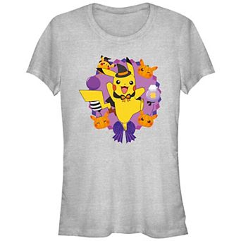 Juniors' Pokemon Pikachu Halloween Fitted Graphic Tee