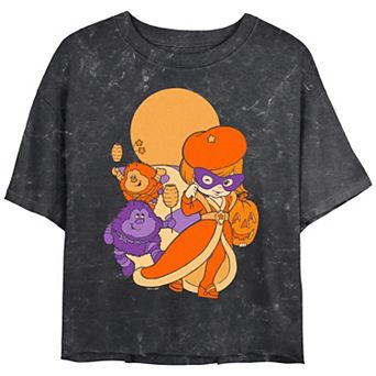 Juniors' Rainbow Brite Halloween Party Cropped Graphic Tee