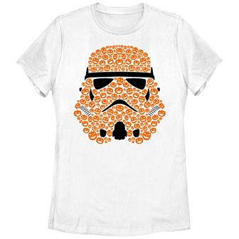 Juniors' Star Wars Storm Trooper Jack O Lanterns Helmet Graphic Tee