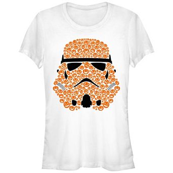 Juniors' Star Wars Storm Trooper Jack O Lanterns Helmet Fitted Graphic Tee