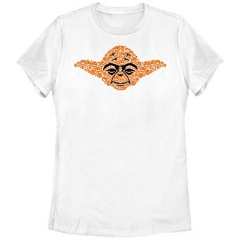 Juniors' Star Wars Yoda Jack O Lanterns Head Graphic Tee