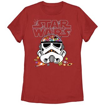 Juniors' Star Wars Storm Trooper Candy Helmet Graphic Tee