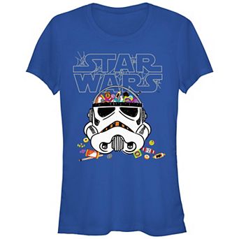 Juniors' Star Wars Storm Trooper Candy Helmet Fitted Graphic Tee