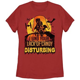 Juniors' Star Wars Darth Vader I Find Your Lack Of Candy Disturbing Graphic Tee