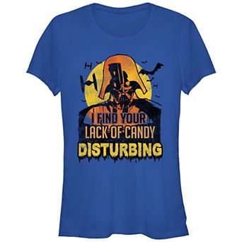 Juniors' Star Wars Darth Vader I Find Your Lack Of Candy Disturbing Fitted Graphic Tee
