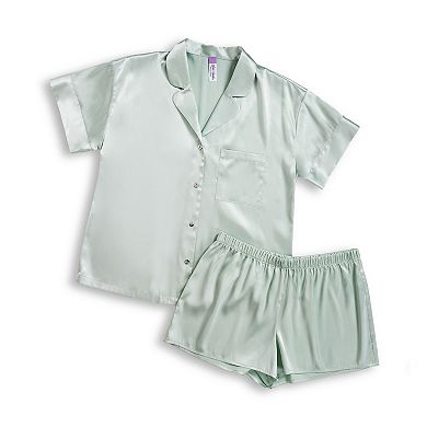 Women's Lilac+London Solid 2 pc shorty Set