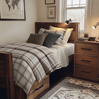 Levtex Home Spencer Plaid Green Comforter and Euro Sham Set