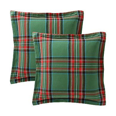 Levtex Home Spencer Plaid Green Comforter and Euro Sham Set