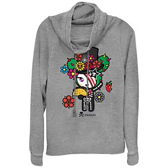 Juniors' Tokidoki Day Of The Dead Cowlneck Graphic Lightweight Long Sleeve