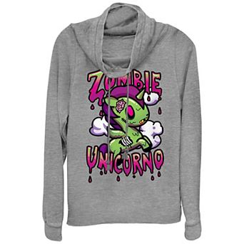 Juniors' Tokidoki Zombie Unicorno Cowlneck Graphic Lightweight Long Sleeve
