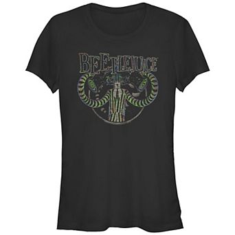 Juniors' Beetlejuice Showtime Fitted Graphic Tee