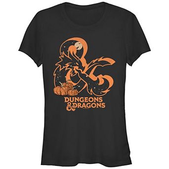 Juniors' Dungeons & Dragons Halloween Logo Fitted Graphic Tee