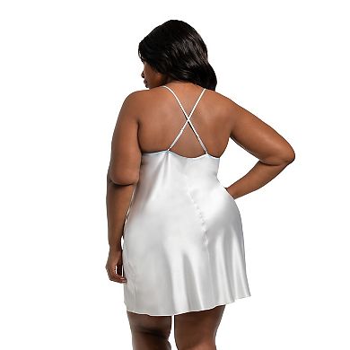 Plus Size Lilac+London "Mrs." Chemise & Wrap Robe Set