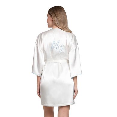 Women's Lilac+London "Mrs." Chemise & Wrap Robe Set
