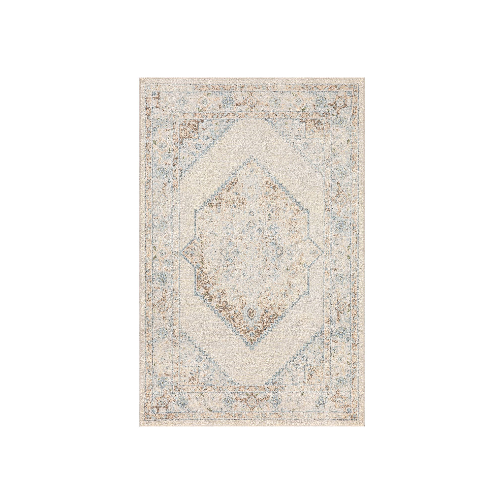 Nourison Astra Vintage Traditional Washable Indoor Rug, Ivory Blue