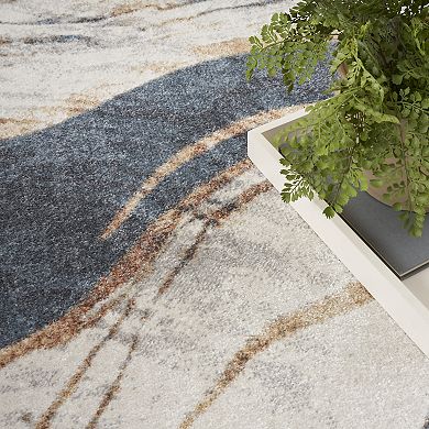 Nourison Astra Modern Swirl Washable Indoor Rug
