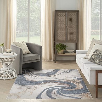 Nourison Astra Modern Swirl Washable Indoor Rug