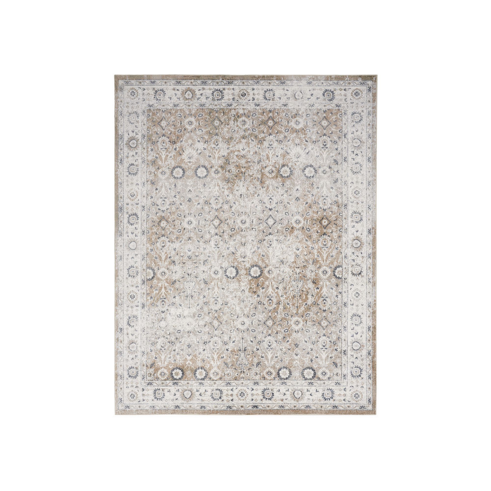 Nourison Astra Floral Persian Washable Indoor Rug, Silver Taupe