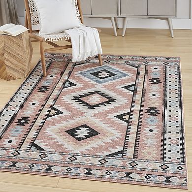 Nourison Washable Decor Geometric Bohemian Indoor Rug