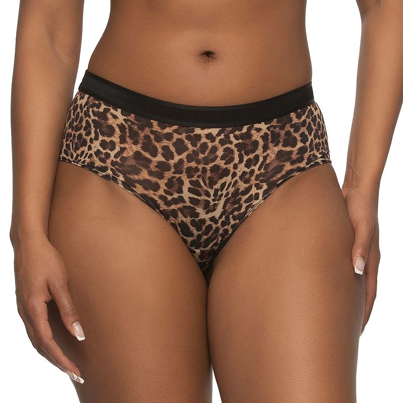 Women's Paramour by Felina Ethereal Mesh Hipster Panty 735159, Size: XL, Wild Instinct Animal