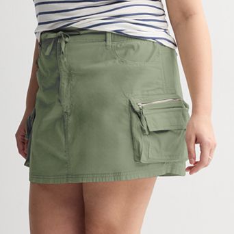 Juniors' Plus Size SO® Pull-On Cargo Mini Skort