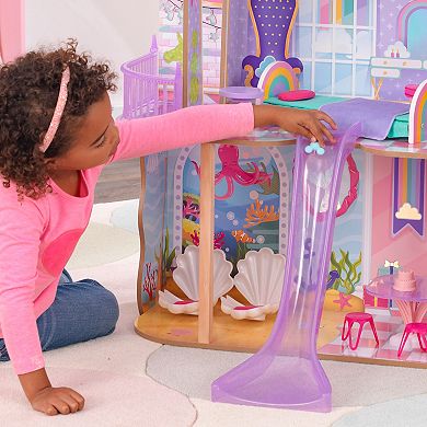 KidKraft Rainbow Dreamers Unicorn Mermaid Dollhouse with EZ Kraft Assembly™
