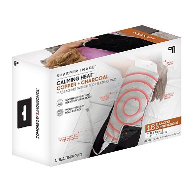 Sharper Image Calming Heat Copper + Charcoal Massaging Weighted Heating Pad