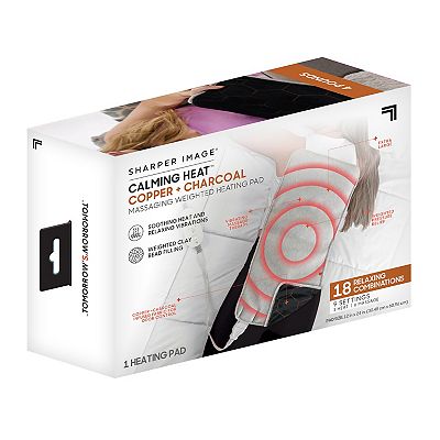 Sharper Image Calming Heat Copper + Charcoal Massaging Weighted Heating Pad