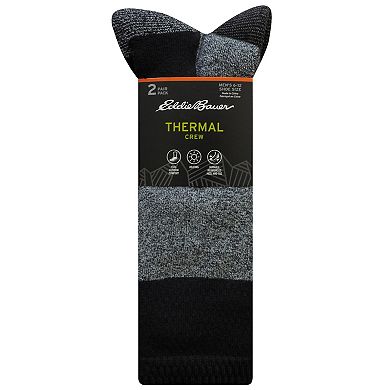 Men's Eddie Bauer Brushed Acrylic Crew Socks 2-Pair Set