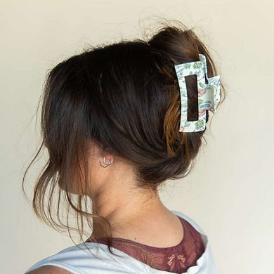Large Floral Rectangle Clip