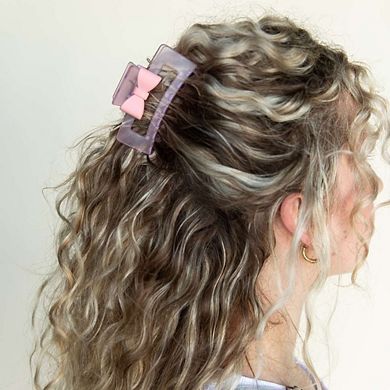 Medium Frosted Bow Rectangle Clip