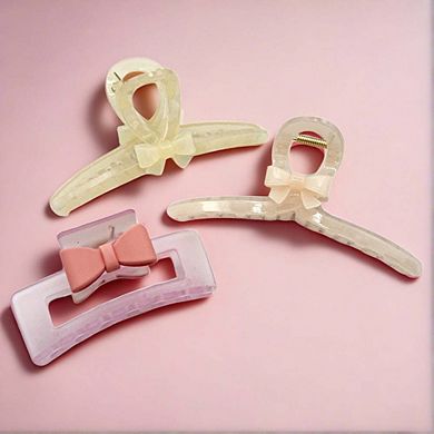 Medium Frosted Bow Rectangle Clip