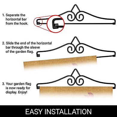 G128 Combo Set: Garden Flag Hanger And Happy Fall Pumpkins In Truck Bed 12"x18"