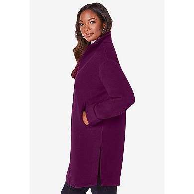 Roaman's Women's Plus Size Fleece Driving Coat