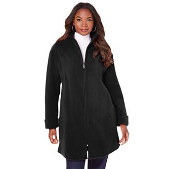 Roaman's Women's Plus Size Plus Size Fleece Driving Coat