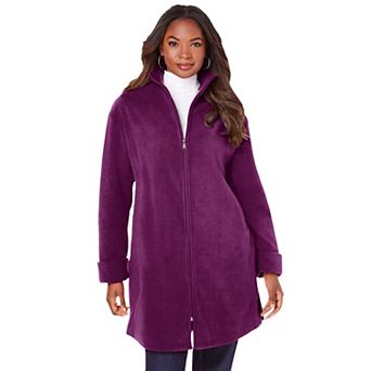 Roaman's Women's Plus Size Plus Size Fleece Driving Coat