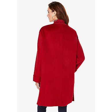 Roaman's Women's Plus Size Plus Size Wool Blend Driving Coat