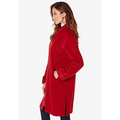 Roaman's Women's Plus Size Wool Blend Driving Coat