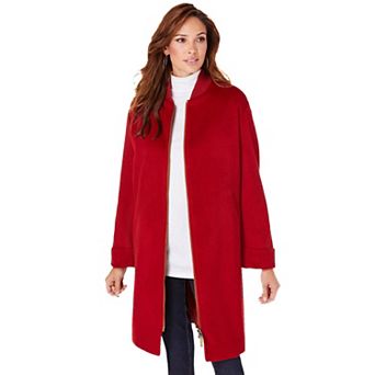 Roaman's Women's Plus Size Plus Size Wool Blend Driving Coat