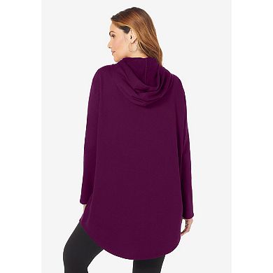 Roaman's Women's Plus Size Fleece Zip Hoodie Sweatshirt