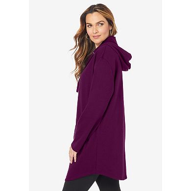 Roaman's Women's Plus Size Fleece Zip Hoodie Sweatshirt