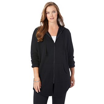 Roaman's Women's Plus Size Fleece Zip Hoodie Sweatshirt