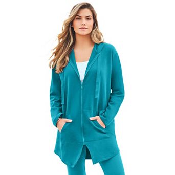 Roaman's Women's Plus Size Fleece Zip Hoodie Sweatshirt