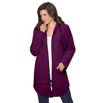 Roaman's Women's Plus Size Fleece Zip Hoodie Sweatshirt