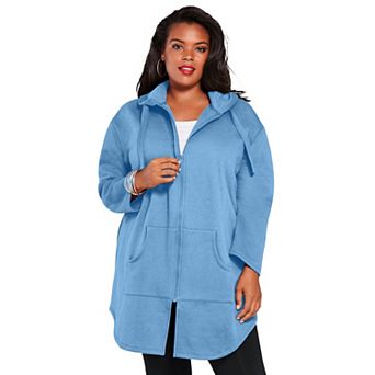 Roaman's Women's Plus Size Fleece Zip Hoodie Sweatshirt
